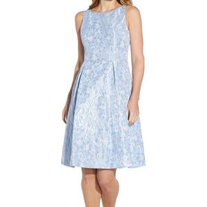 Adrianna Papell Pearl Trimmed Jacquard Dress